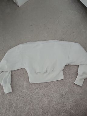 Garage White Cropped Women's Sweatshirt